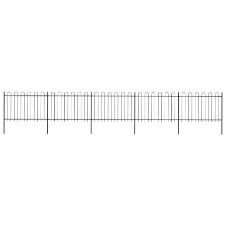 Garden fence with black steel hoop tips 8.5x1.2 m by vidaXL, fence panels - Ref: Foro24-277669, Price: 296,16 €, Discount: %