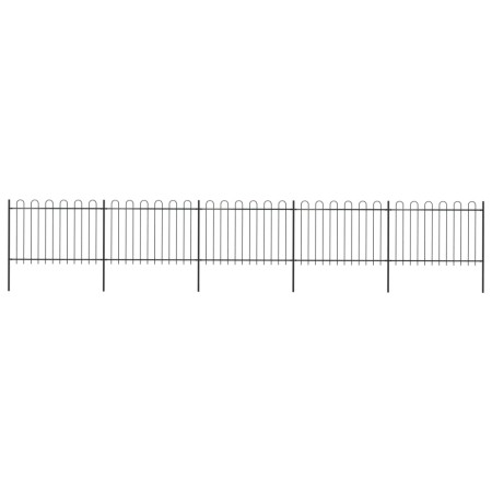 Gartenzaun mit schwarzen Stahlringspitzen 8,5 x 1,2 m von vidaXL, Zaunpaneele - Ref: Foro24-277669, Preis: 304,81 €, Rabatt: %