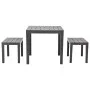 Garden table with 2 brown plastic benches by vidaXL, Garden sets - Ref: Foro24-48779, Price: 95,93 €, Discount: %