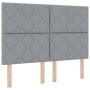 Estructura de cama con cabecera Gris claro 140 x 190 cm tela