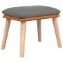 Footstool in light gray fabric and synthetic leather 45x29.5x35 cm by vidaXL, Ottomans - Ref: Foro24-341446, Price: 36,25 €, ...
