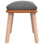 Footstool in light gray fabric and synthetic leather 45x29.5x35 cm by vidaXL, Ottomans - Ref: Foro24-341446, Price: 36,25 €, ...