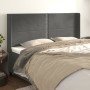 Cabecero con orejas de terciopelo gris oscuro 183x16x118/128 cm en Cabeceros y pies de cama | Comprar online en Foro24
