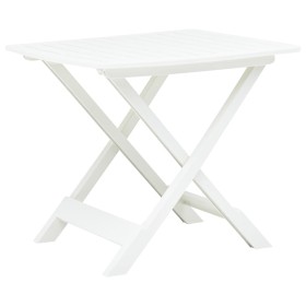 White plastic folding garden table 79x72x70 cm by vidaXL, Garden tables - Ref: Foro24-48790, Price: 57,22 €, Discount: %