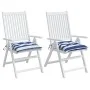 Cojines de silla 2 uds tela a rayas azul y blanco 40x40x7 cm de vidaXL, Cojines para sillas y sofás - Ref: Foro24-361486, Pre...