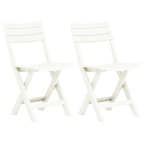 Folding garden chairs 2 units white plastic by vidaXL, Garden chairs - Ref: Foro24-48786, Price: 57,22 €, Discount: %