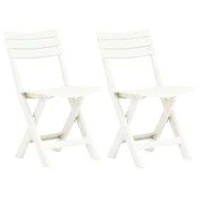 Folding garden chairs 2 units white plastic by vidaXL, Garden chairs - Ref: Foro24-48786, Price: 70,43 €, Discount: %