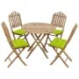 Set de comedor de jardín plegable 5 piezas con cojines bambú de vidaXL, Conjuntos de jardín - Ref: Foro24-3063986, Precio: 26...