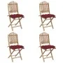 5-piece folding garden dining set with bamboo cushions by vidaXL, Garden sets - Ref: Foro24-3063984, Price: 268,66 €, Discoun...