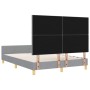 Estructura de cama con cabecera Gris claro 140 x 190 cm tela