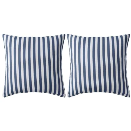 Cojines para exterior a rayas 45x45 cm azul marino 2 unidades de vidaXL, Cojines - Ref: Foro24-132306, Precio: 28,05 €, Descu...