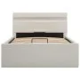 Hydraulic canape bed with LED white synthetic leather 90x200 cm by vidaXL, Beds and slatted bases - Ref: Foro24-285546, Price...
