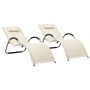Sun loungers 2 units cream and gray textilene by vidaXL, Loungers - Ref: Foro24-310518, Price: 135,79 €, Discount: %