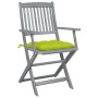 Klappbare Gartenstühle, 4 Stück, Kissen aus massivem Akazienholz von vidaXL, Gartenstühle - Ref: Foro24-3064535, Preis: 188,3...
