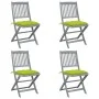 Klappbare Gartenstühle, 4 Stück, Kissen aus massivem Akazienholz von vidaXL, Gartenstühle - Ref: Foro24-3064589, Preis: 205,5...