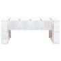 Otomana de jardín de palets madera de pino impregnada blanca de vidaXL, Sofás modulares de exterior - Ref: Foro24-3066428, Pr...