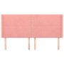 Cabecero con orejas de terciopelo rosa 183x16x118/128 cm