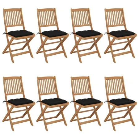 8 Stück klappbare Gartenstühle und Kissen aus massivem Akazienholz von vidaXL, Gartenstühle - Ref: Foro24-3075043, Preis: 412...