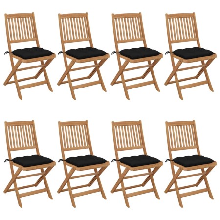 8 Stück klappbare Gartenstühle und Kissen aus massivem Akazienholz von vidaXL, Gartenstühle - Ref: Foro24-3075043, Preis: 413...