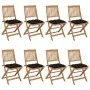 8 Stück klappbare Gartenstühle und Kissen aus massivem Akazienholz von vidaXL, Gartenstühle - Ref: Foro24-3075043, Preis: 412...