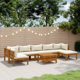 Gartenmöbel-Set, 8-teilig, mit cremefarbenen Kissen aus massiver Akazie. von vidaXL, Gartensets - Ref: Foro24-3086955, Preis:...