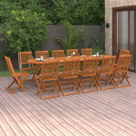 Garten-Essgruppe 13-teilig aus massivem Akazienholz von vidaXL, Gartensets - Ref: Foro24-3086981, Preis: 814,23 €, Rabatt: %