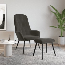 Relaxation armchair with dark gray velvet stool by vidaXL, Armchairs - Ref: Foro24-3097620, Price: 117,91 €, Discount: %