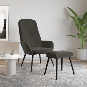 Relaxation armchair with dark gray velvet stool by vidaXL, Armchairs - Ref: Foro24-3097620, Price: 116,47 €, Discount: %