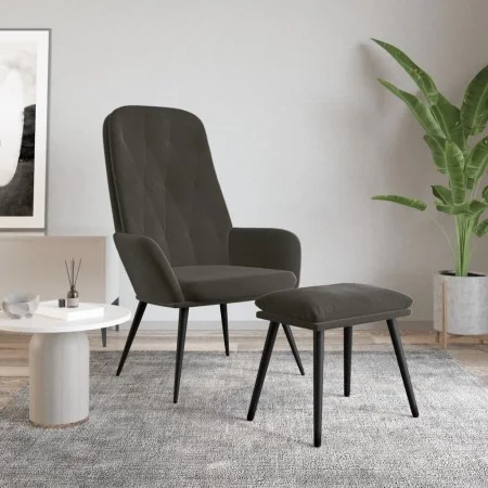 Entspannungssessel mit dunkelgrauem Samthocker von vidaXL, Sessel - Ref: Foro24-3097620, Preis: 116,47 €, Rabatt: %