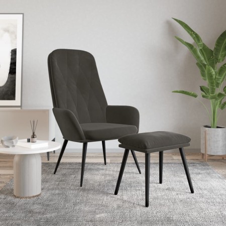 Relaxation armchair with dark gray velvet stool by vidaXL, Armchairs - Ref: Foro24-3097620, Price: 117,91 €, Discount: %