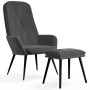 Relaxation armchair with dark gray velvet stool by vidaXL, Armchairs - Ref: Foro24-3097620, Price: 117,91 €, Discount: %