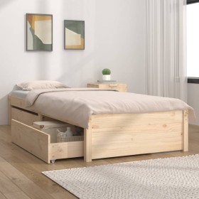 Single bed frame with drawers 75x190 cm by vidaXL, Beds and slatted bases - Ref: Foro24-3103453, Price: 148,15 €, Discount: %