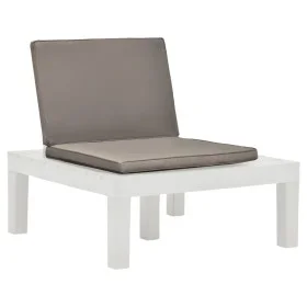 Gartenliege mit weißem Kunststoffkissen von vidaXL, Gartenstühle - Ref: Foro24-48825, Preis: 68,37 €, Rabatt: %
