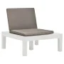 Garden lounger with white plastic cushion by vidaXL, Garden chairs - Ref: Foro24-48825, Price: 68,37 €, Discount: %