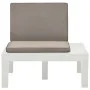 Garden lounger with white plastic cushion by vidaXL, Garden chairs - Ref: Foro24-48825, Price: 68,37 €, Discount: %