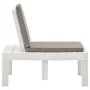 Garden lounger with white plastic cushion by vidaXL, Garden chairs - Ref: Foro24-48825, Price: 68,37 €, Discount: %