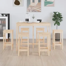 7-piece solid pine wood bar set by vidaXL, Furniture sets for kitchens and dining rooms - Ref: Foro24-3124707, Price: 386,12 ...