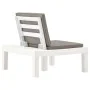 Garden lounger with white plastic cushion by vidaXL, Garden chairs - Ref: Foro24-48825, Price: 68,37 €, Discount: %