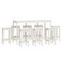 9-teiliges Barset aus massivem weißem Kiefernholz von vidaXL, Möbelsets für Küchen und Esszimmer - Ref: Foro24-3124718, Preis...