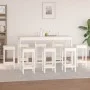 Set de bar 9 piezas madera maciza de pino blanco de vidaXL, muebles para cocinas y comedores - Ref: Foro24-3124718, Precio: 5...