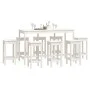 Set de bar 9 piezas madera maciza de pino blanco de vidaXL, muebles para cocinas y comedores - Ref: Foro24-3124718, Precio: 5...