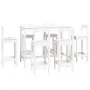 7-teiliges Barset aus massivem weißem Kiefernholz von vidaXL, Möbelsets für Küchen und Esszimmer - Ref: Foro24-3124713, Preis...