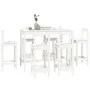 7-teiliges Barset aus massivem weißem Kiefernholz von vidaXL, Möbelsets für Küchen und Esszimmer - Ref: Foro24-3124713, Preis...