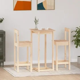 3-piece solid pine wood bar set by vidaXL, Furniture sets for kitchens and dining rooms - Ref: Foro24-3124732, Price: 131,37 ...