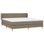 Box spring bed with taupe gray fabric mattress 160x200 cm by vidaXL, Beds and slatted bases - Ref: Foro24-3126737, Price: 503...