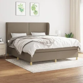 Cama box spring con colchón tela gris taupe 160x200 cm de vidaXL, Camas y somieres - Ref: Foro24-3128457, Precio: 591,07 €, D...
