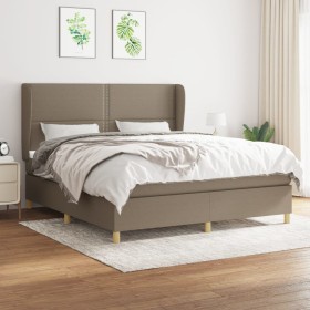 Cama box spring con colchón tela gris taupe 160x200 cm de vidaXL, Camas y somieres - Ref: Foro24-3128457, Precio: 604,52 €, D...