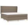 Box spring bed with taupe gray fabric mattress 160x200 cm by vidaXL, Beds and slatted bases - Ref: Foro24-3128457, Price: 604...