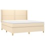 Boxspringbett mit cremefarbener Stoffmatratze 160x200 cm von vidaXL, Betten und Lattenroste - Ref: Foro24-3131926, Preis: 601...