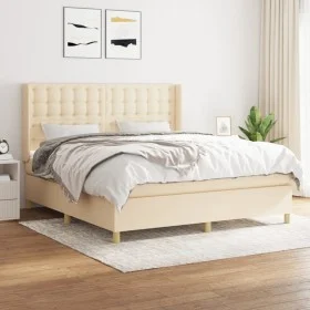 Boxspringbett mit cremefarbener Stoffmatratze 160x200 cm von vidaXL, Betten und Lattenroste - Ref: Foro24-3132326, Preis: 605...